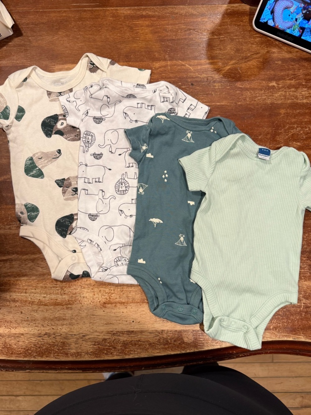 Old Navy Baby Bodysuit Set - Sage, Teal & Cream